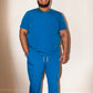 Plus Size Men's Royal Blue Scrub Top