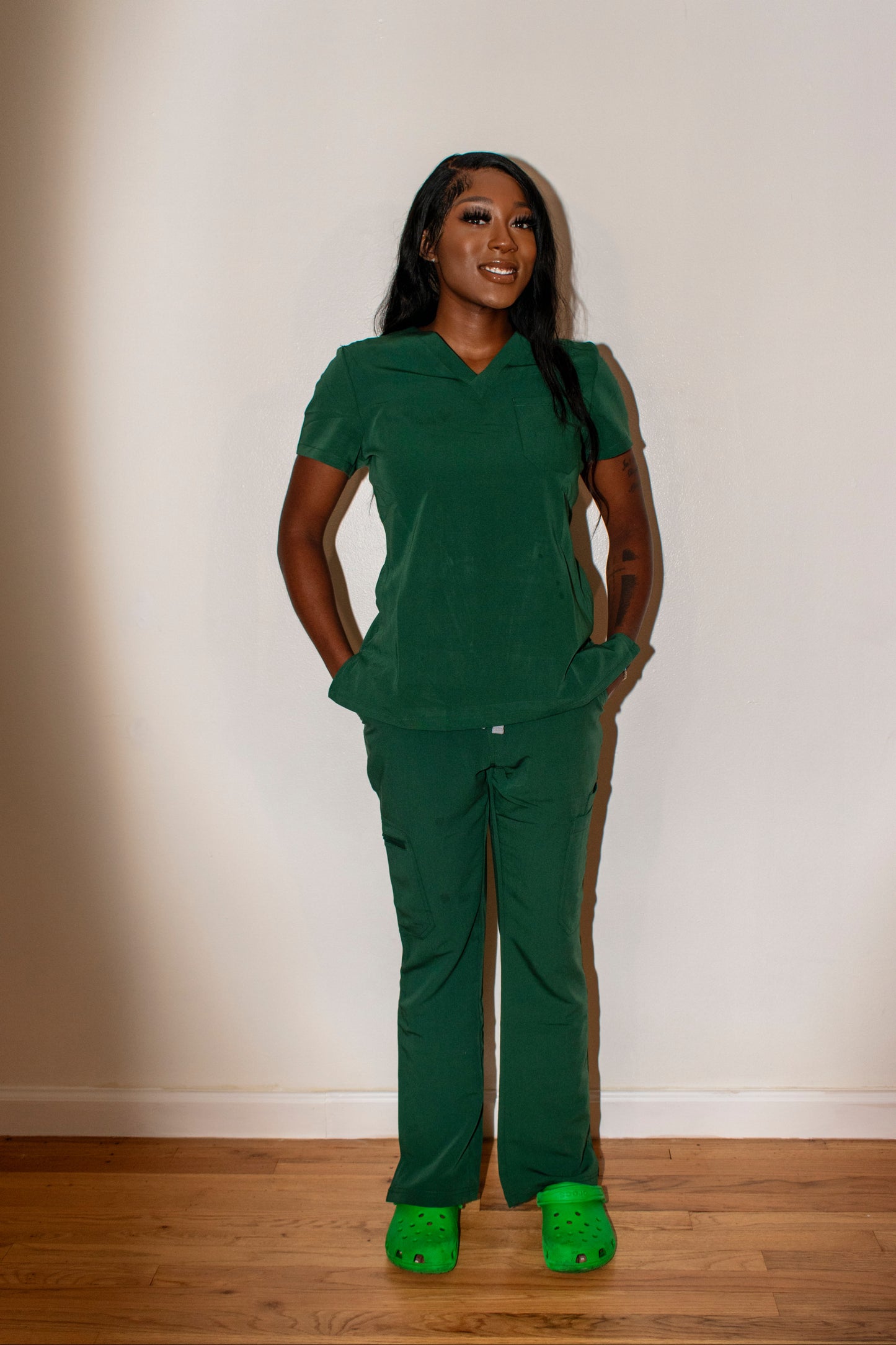 Women's Hunter Green Scrub Pants