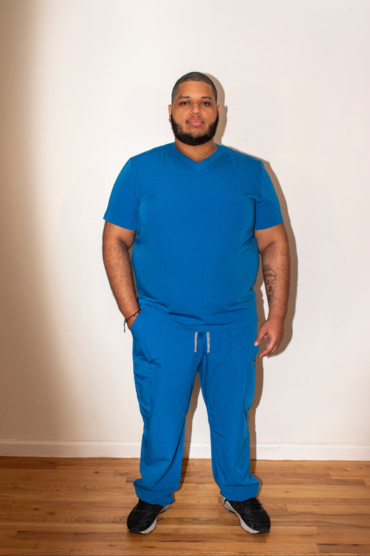 Plus Size Men's Royal Blue Scrub Pants